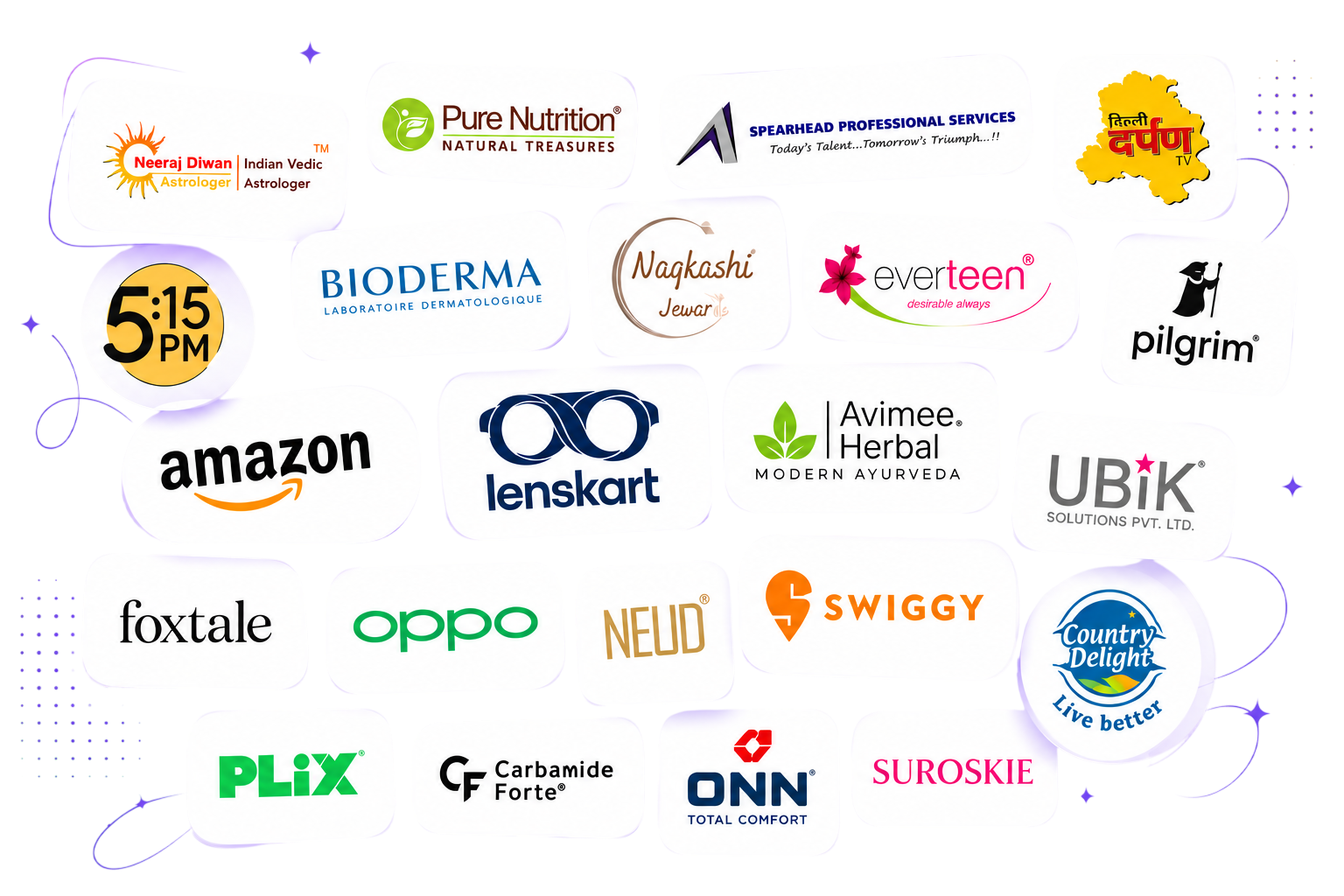 Top brands and businesses featured in the Kreatr Collab brand showcase